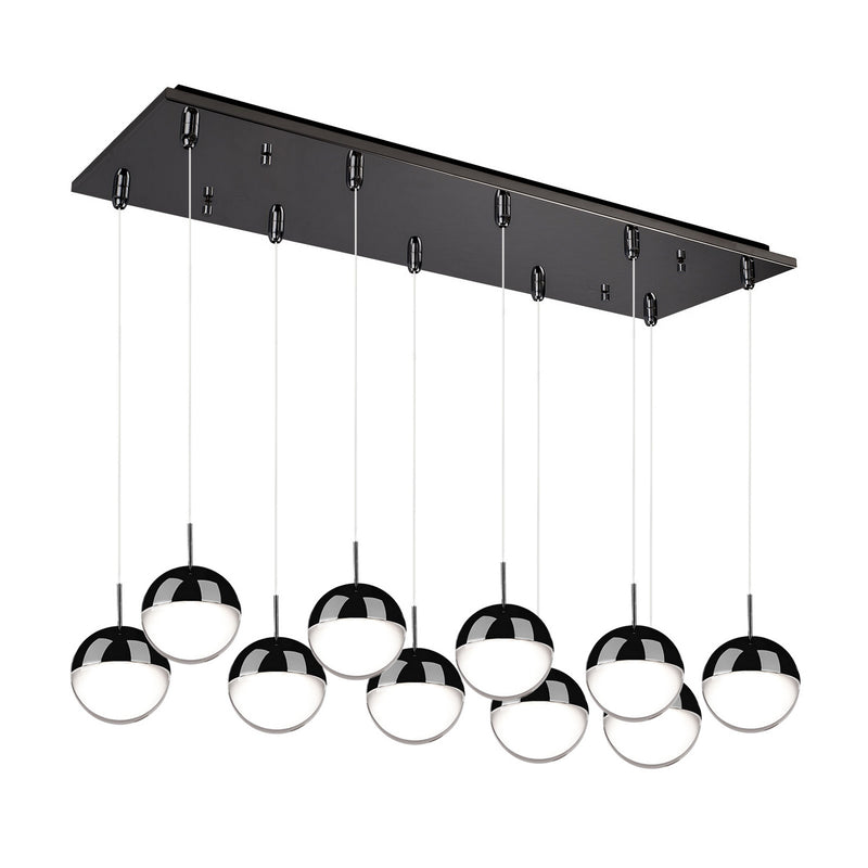 Kuzco Lighting MP402801BC-10 LED Pendant, Black Chrome