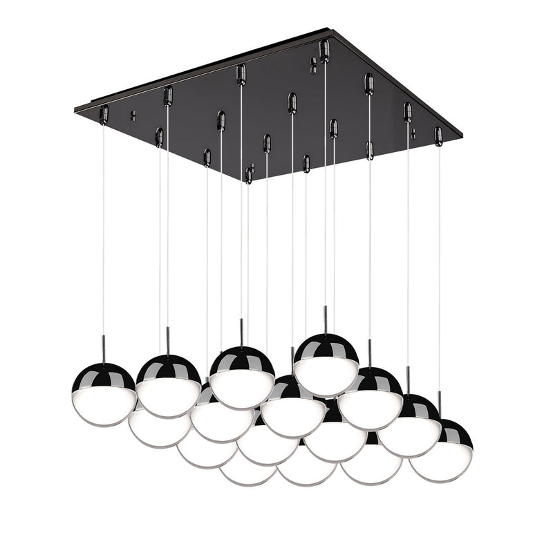 Kuzco Lighting MP402801BC-16 LED Pendant, Black Chrome