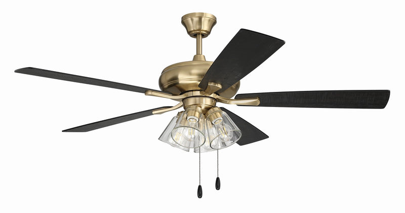 Craftmade ECF104SB5-BWNFB 52" Ceiling Fan, Satin Brass