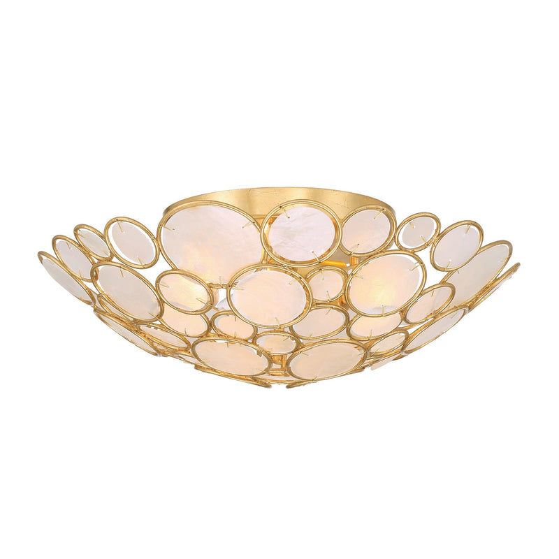 Crystorama PAL-524-GA Three Light Semi Flush Mount, Antique Gold