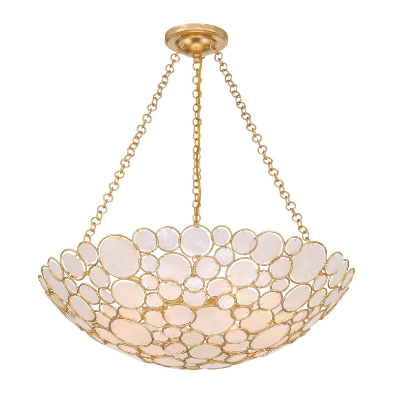 Crystorama PAL-525-GA Six Light Chandelier, Antique Gold