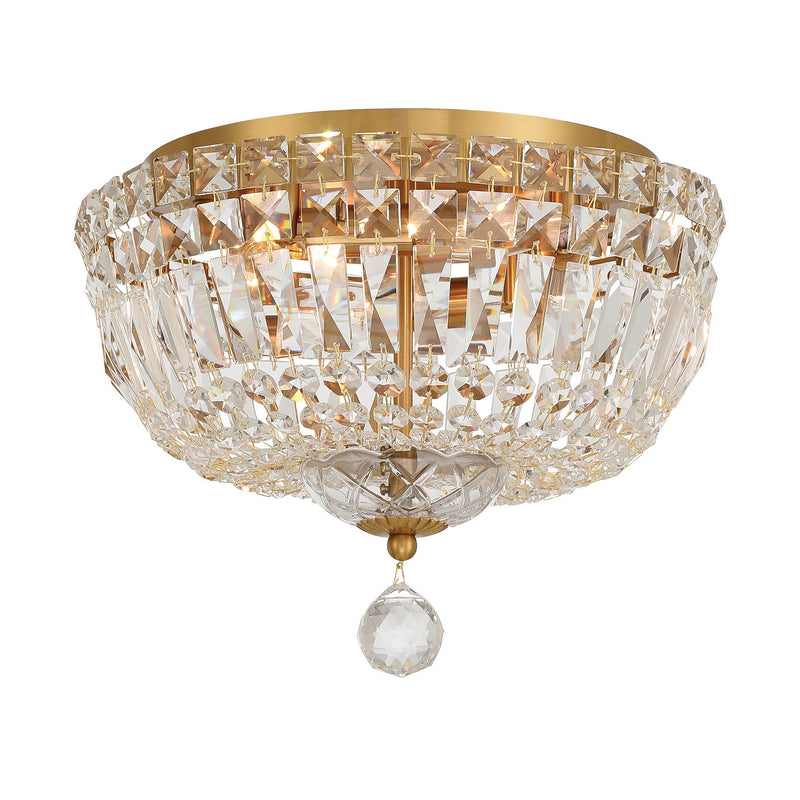Crystorama ROS-A1004-AG-CL-MWP Four Light Flush Mount, Aged Brass
