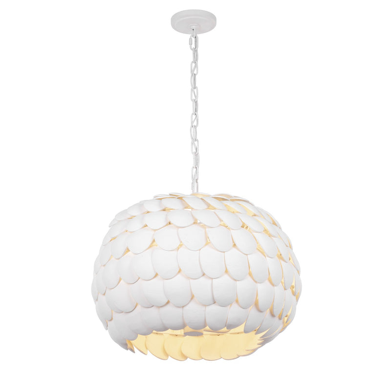 Crystorama TAL-9404-MT Five Light Chandelier, Matte White