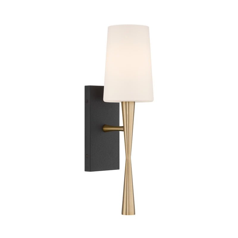 Crystorama TRE-221-OP-AG-BF One Light Wall Sconce, Aged Brass + Black Forged