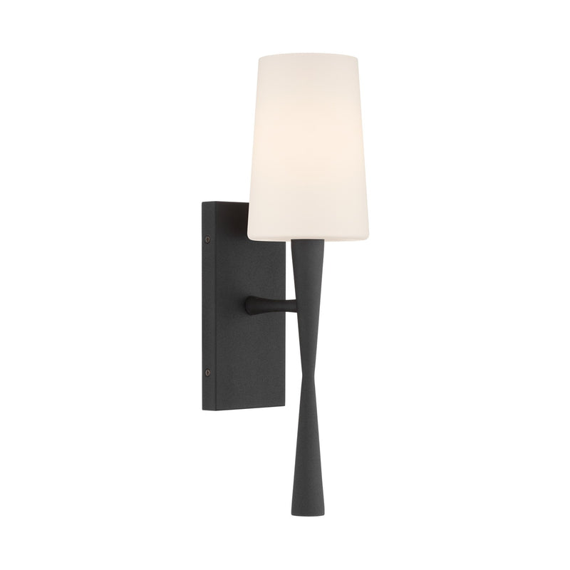 Crystorama TRE-221-OP-BF One Light Wall Sconce, Black Forged