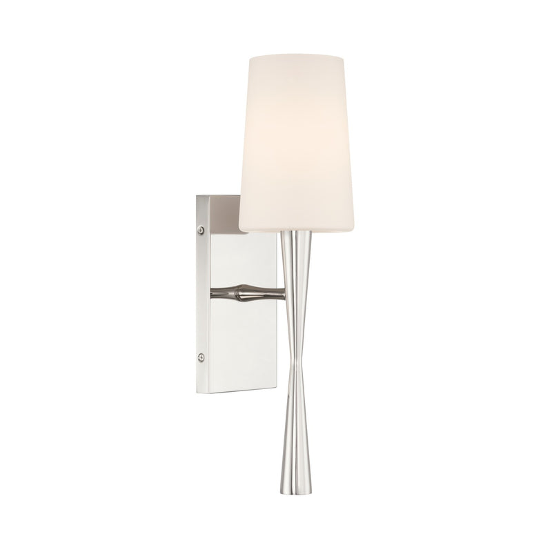 Crystorama TRE-221-OP-PN One Light Wall Sconce, Polished Nickel