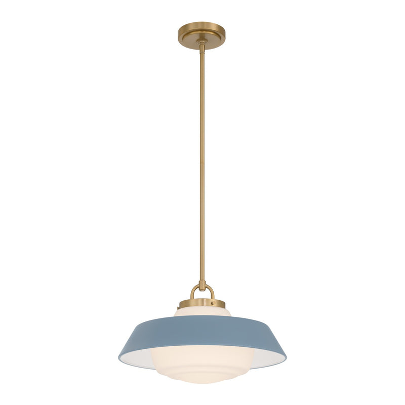 Crystorama XAN-8006-VG-BL One Light Pendant, Vibrant Gold