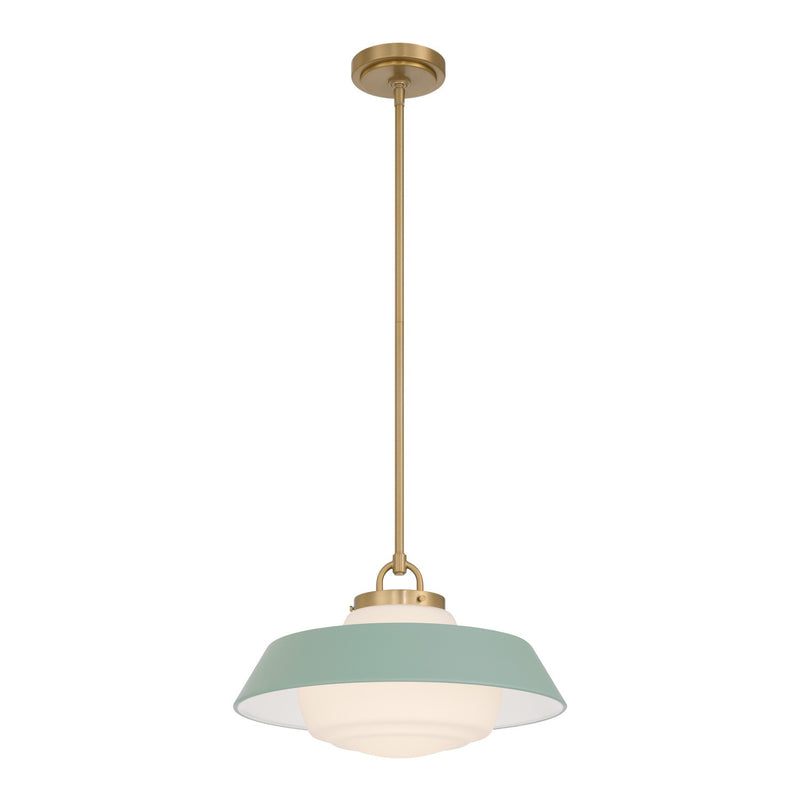 Crystorama XAN-8006-VG-GR One Light Pendant, Vibrant Gold