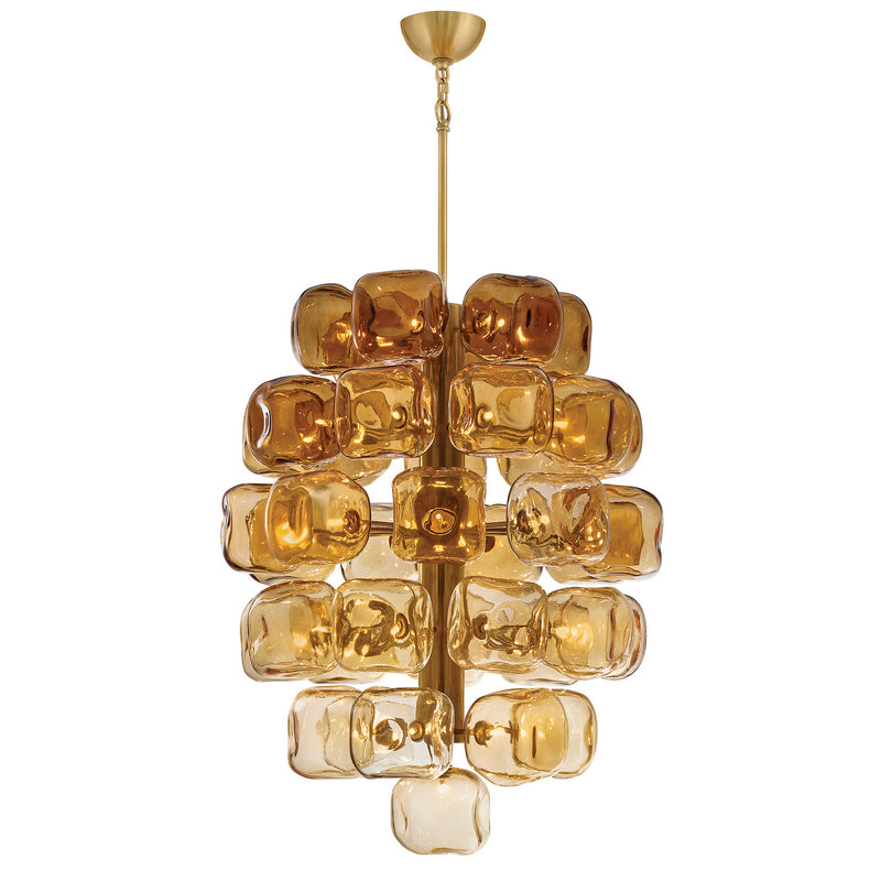 Fredrick Ramond FR46858UB LED Chandelier, Unlacquered Brass