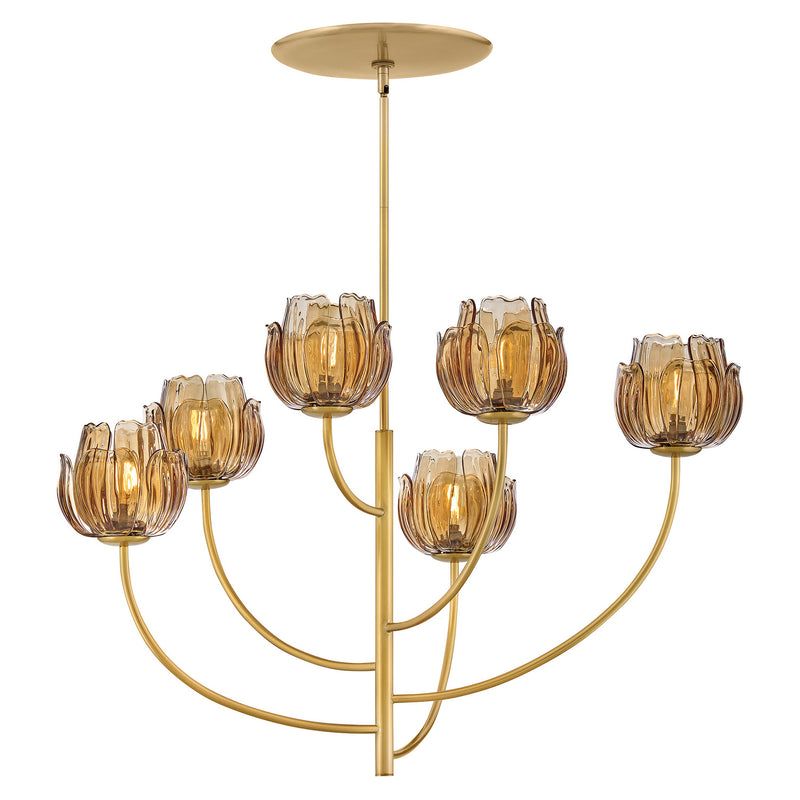 Fredrick Ramond FR46896UB-AM LED Chandelier, Unlacquered Brass