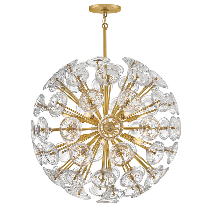 Fredrick Ramond FR46905UB LED Chandelier, Unlacquered Brass