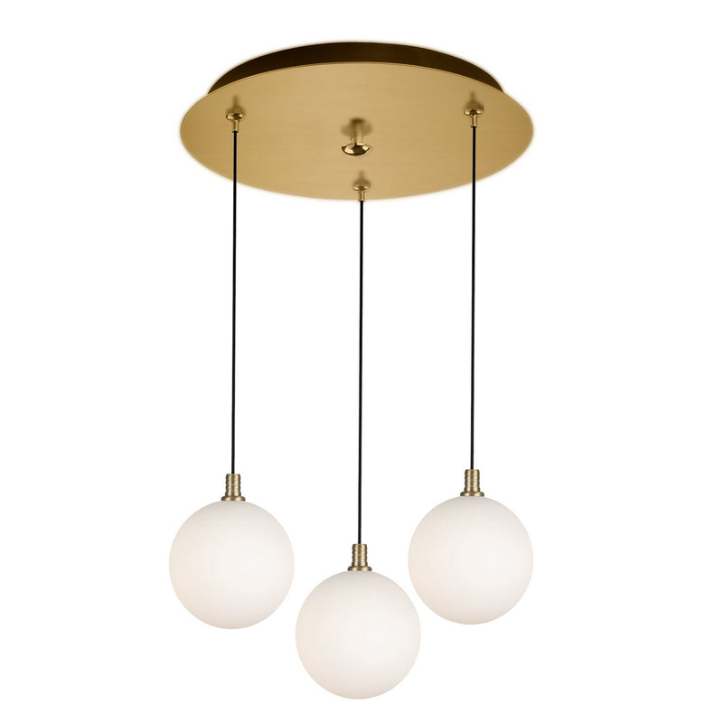 Kuzco Lighting MP3106BGOP-03 LED Pendant, Brushed Gold/Opal Glass