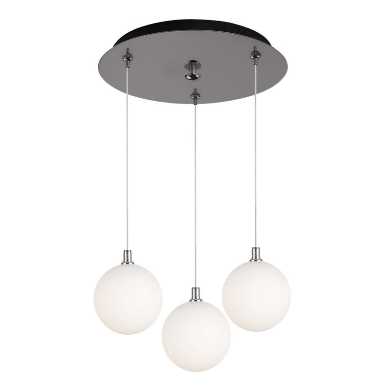 Kuzco Lighting MP3106CHOP-03 LED Pendant, Chrome/Opal Glass