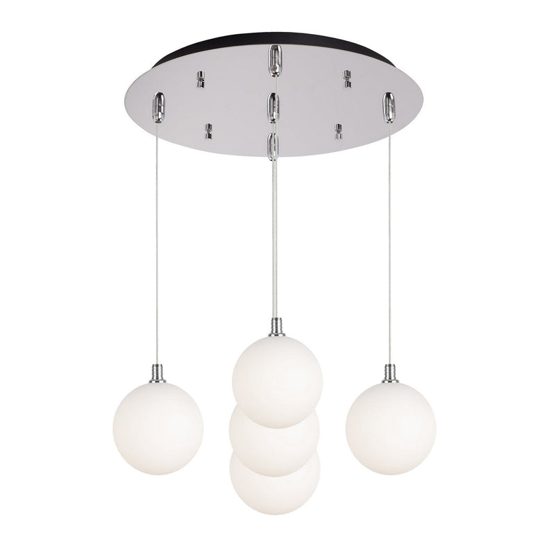 Kuzco Lighting MP3106CHOP-05 LED Pendant, Chrome/Opal Glass