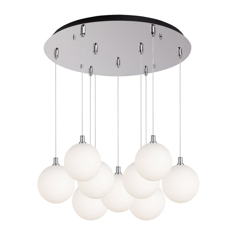 Kuzco Lighting MP3106CHOP-09 LED Pendant, Chrome/Opal Glass