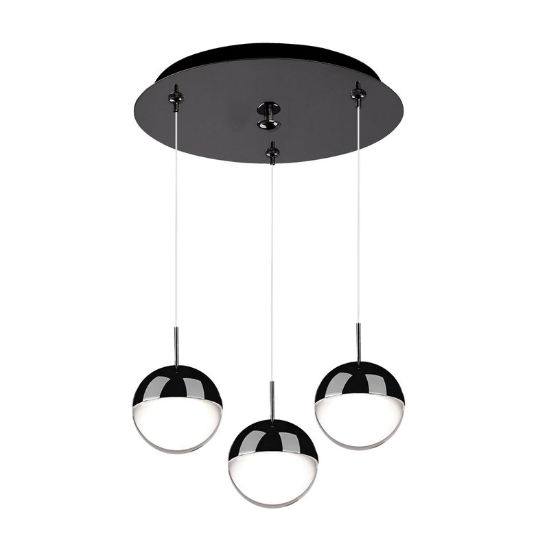 Kuzco Lighting MP402801BC-03 LED Pendant, Black Chrome