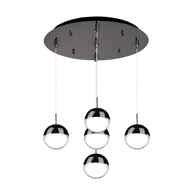 Kuzco Lighting MP402801BC-05 LED Pendant, Black Chrome