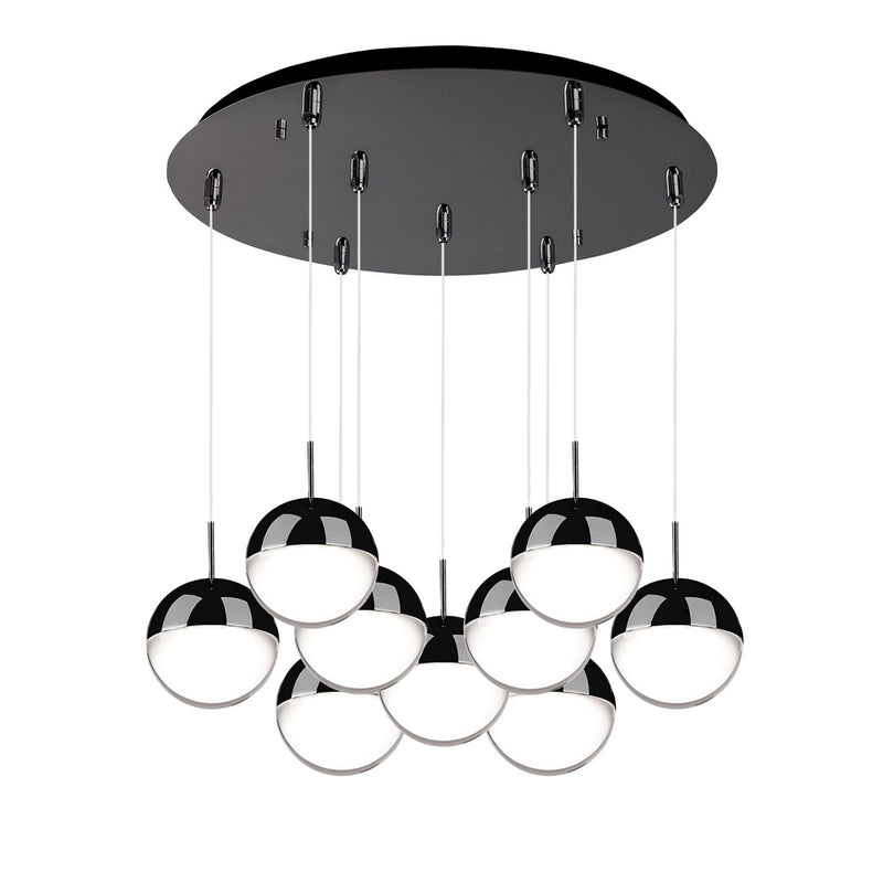 Kuzco Lighting MP402801BC-09 LED Pendant, Black Chrome