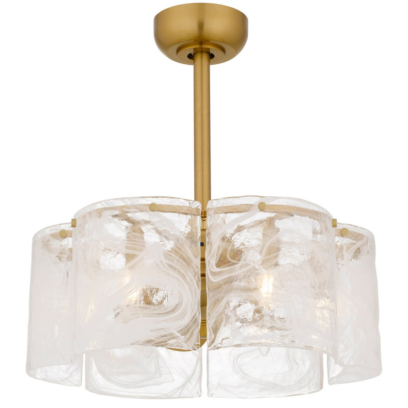 Quoizel MAI3122BRG Six Light Ceiling Fan Light, Brushed Gold