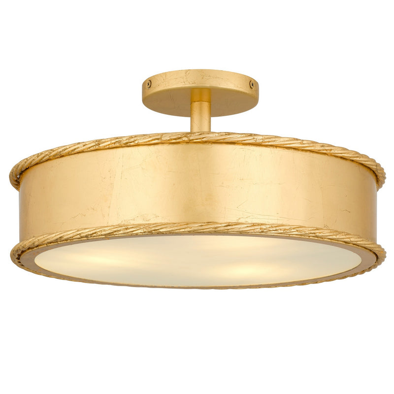 Quoizel MARA1616GFL Three Light Semi-Flush Mount, Gold Leaf