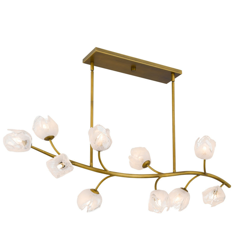 Quoizel WALK1048PVB Ten Light Island Pendant, Vintage Brass