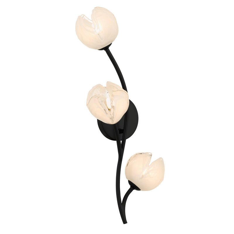 Quoizel WALK8808MBK Three Light Wall Sconce, Matte Black