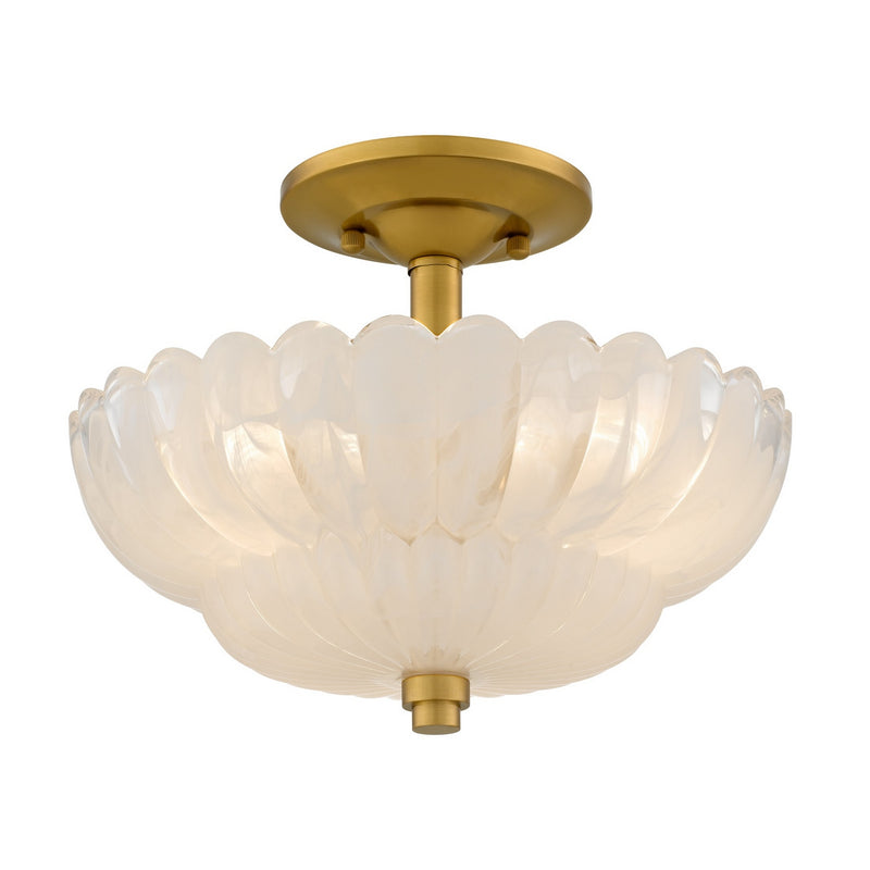 Quoizel WHP1712BRG Three Light Semi-Flush Mount, Brushed Gold