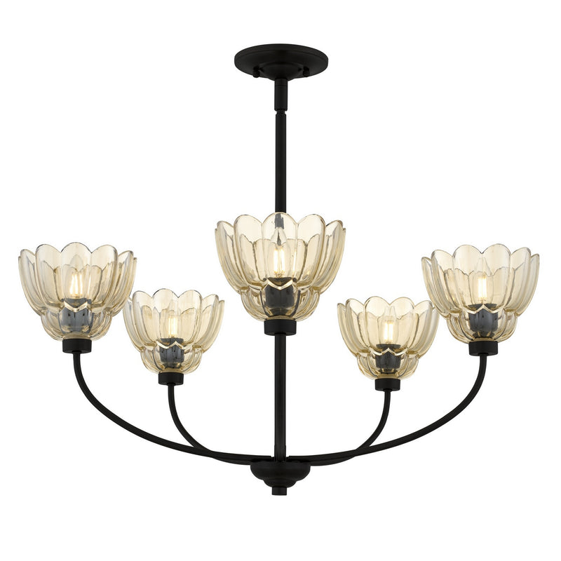 Quoizel WHP5028MC Five Light Chandelier, Mottled Cocoa