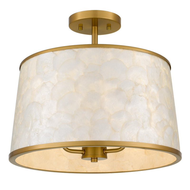 Quoizel WIND1716BRG Three Light Semi-Flush Mount, Brushed Gold