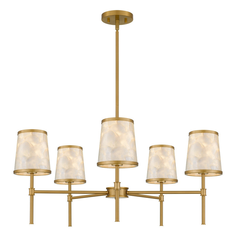 Quoizel WIND5032BRG Five Light Chandelier, Brushed Gold