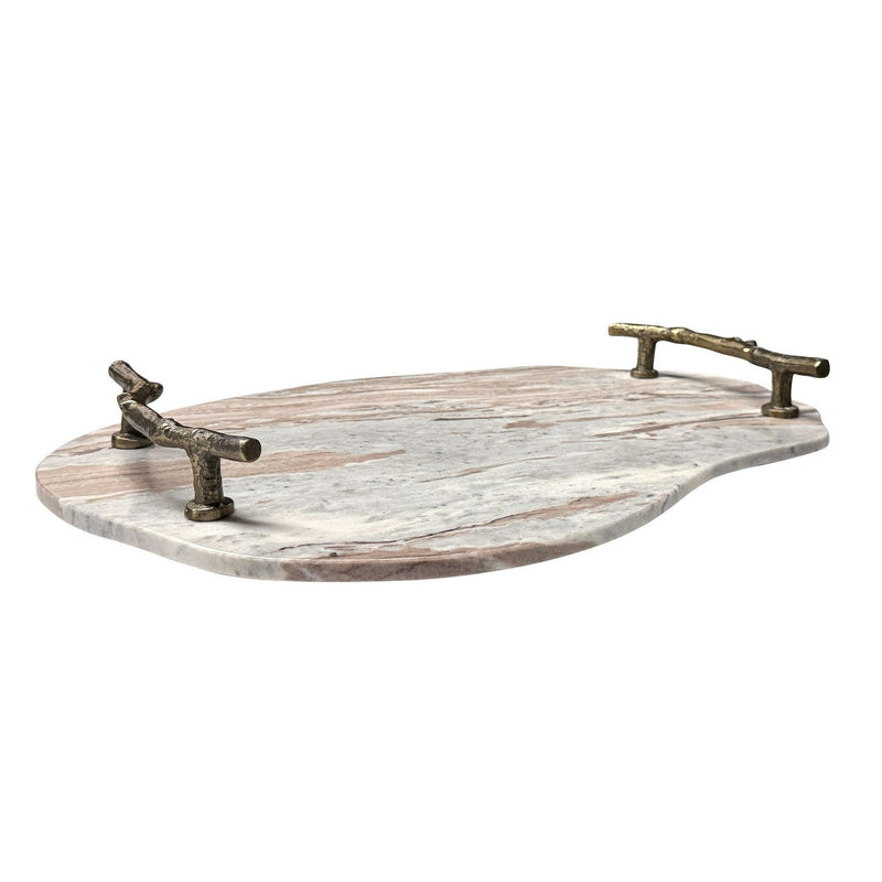 Uttermost 18308 Tray, Elegant Gray, White, And Rust-colored Veining