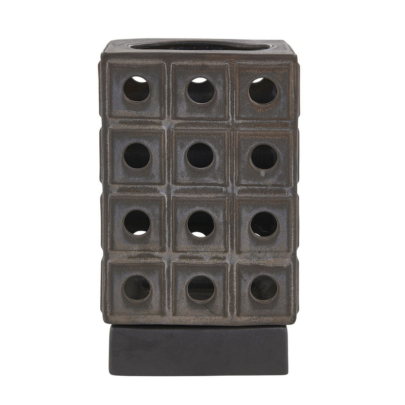 Uttermost 18322 Candleholder, Distressed Brown