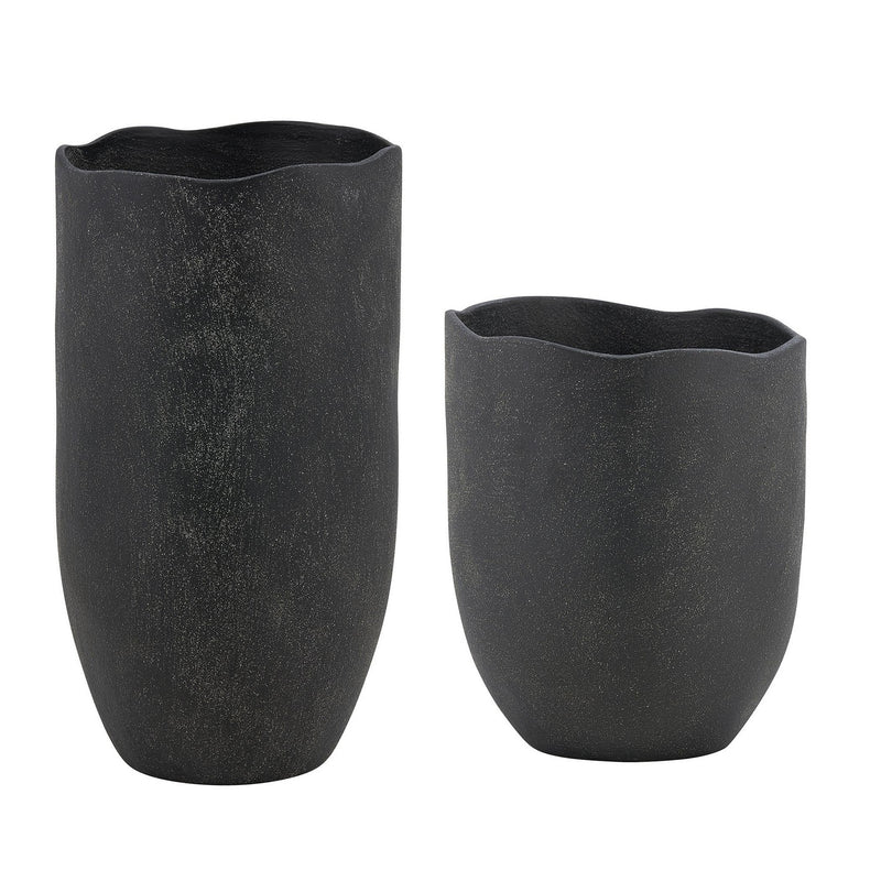 Uttermost 18324 Vases Set/2, Matte Black