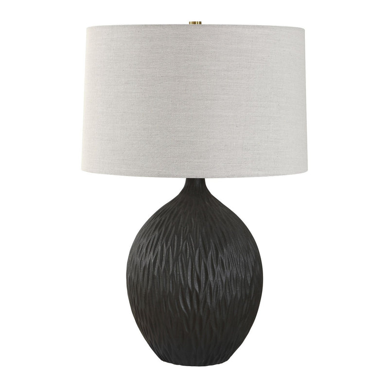 Uttermost 30652-1 One Light Table Lamp, Textured Satin Black