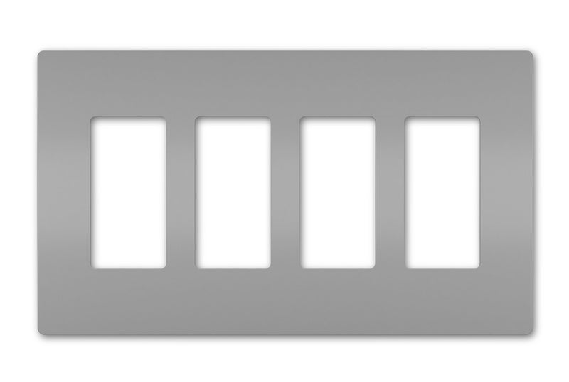 Legrand RWP264GRY Four-Gang Screwless Wall Plate, Gray