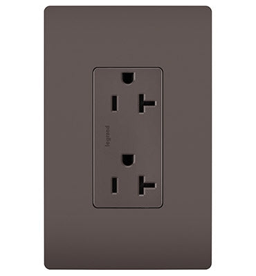 Legrand TR26352R Spec Grade 20A Tamper-Resistant Receptacle, Brown