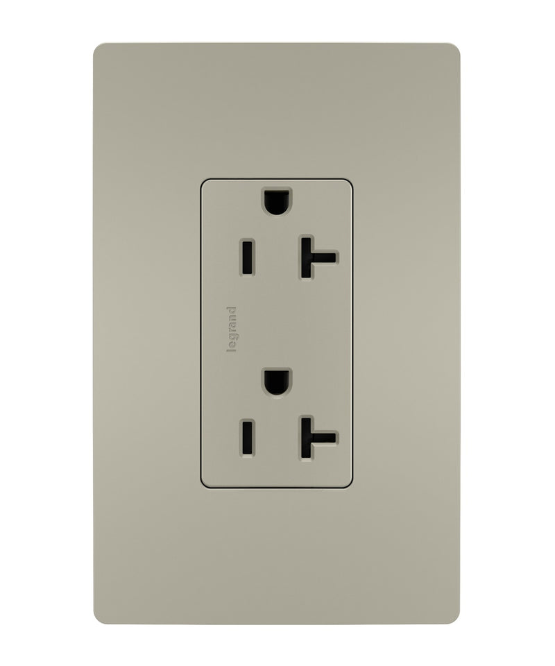 Legrand TR26352RNICC6 Spec Grade 20A Tamper-Resistant Receptacle, Nickel