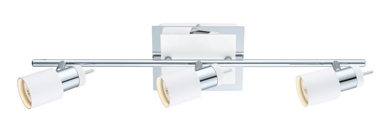 Eglo USA 200323A Three Light Fixed Track Light, Chrome, White