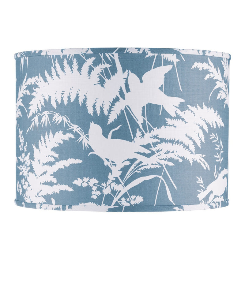 Currey and Company 0900-6008 Lamp Shade, Dusty Blue / Ivory
