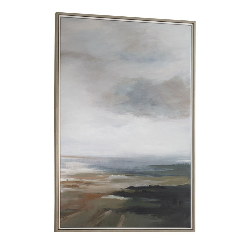 Uttermost 32491 Landscape Print, Gray Wood And White