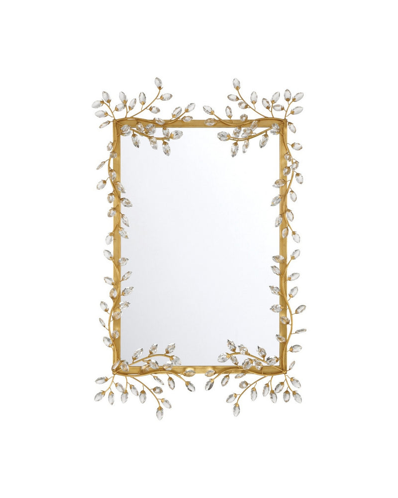 Currey and Company 1000-0161 Mirror, Clear / Chinois Gold Leaf