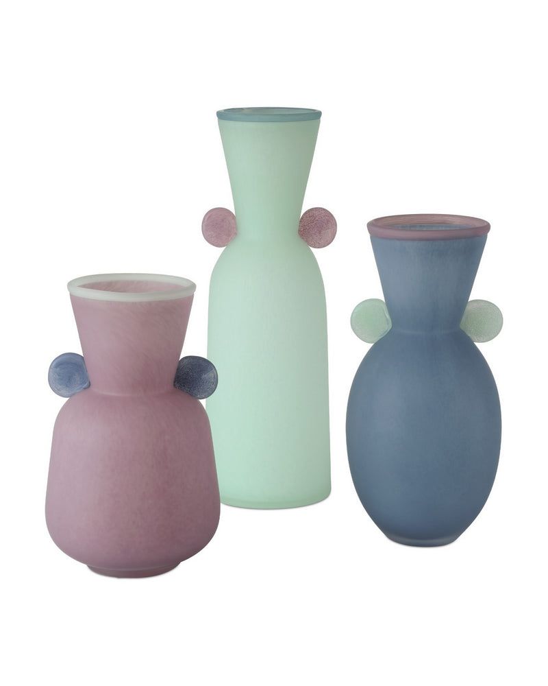 Currey and Company 1200-0988 Vase, Light Purple / Light Blue / Dark Blue