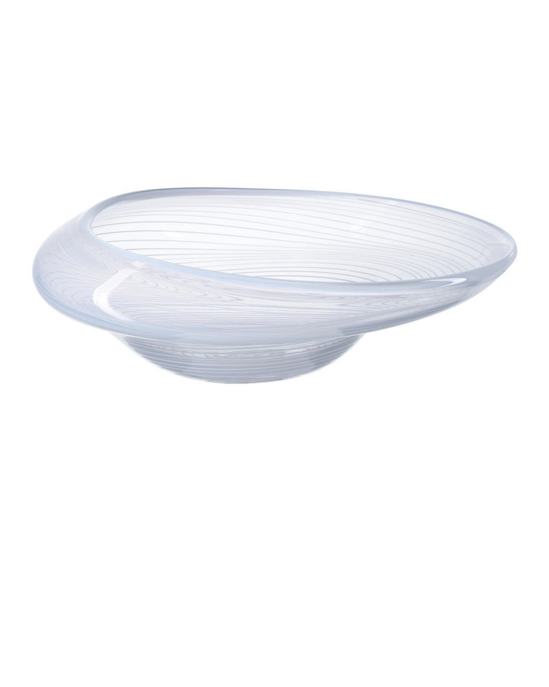Currey and Company 1200-0991 Bowl, White / Clear