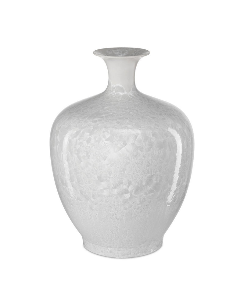 Currey and Company 1200-0995 Vase, Crystallized White