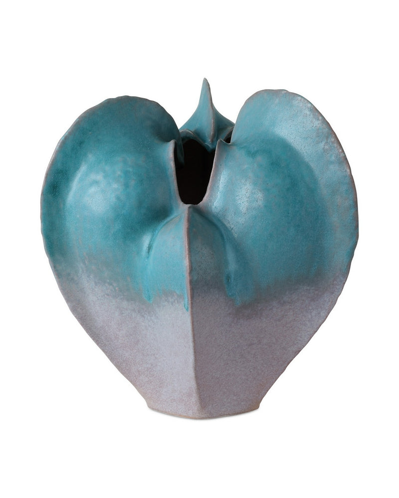 Currey and Company 1200-0997 Vase, Blue / Dark Gray