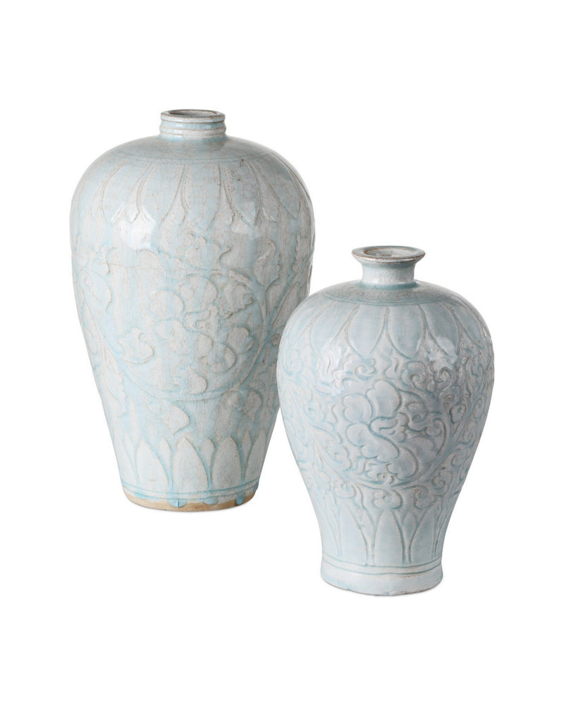 Currey and Company 1200-1002 Vase, Light Blue