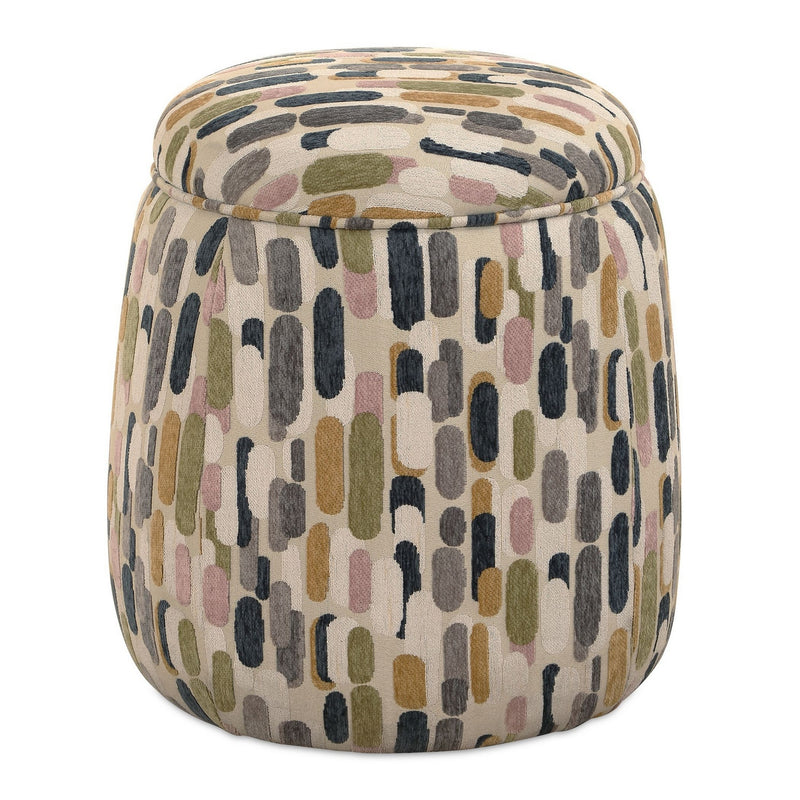 Uttermost 53070 Ottoman, Blush, White, Olive, Mustard, Graphite