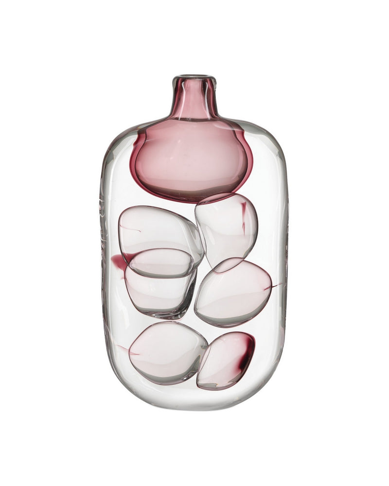 Currey and Company 1200-1017 Vase, Clear / Purple