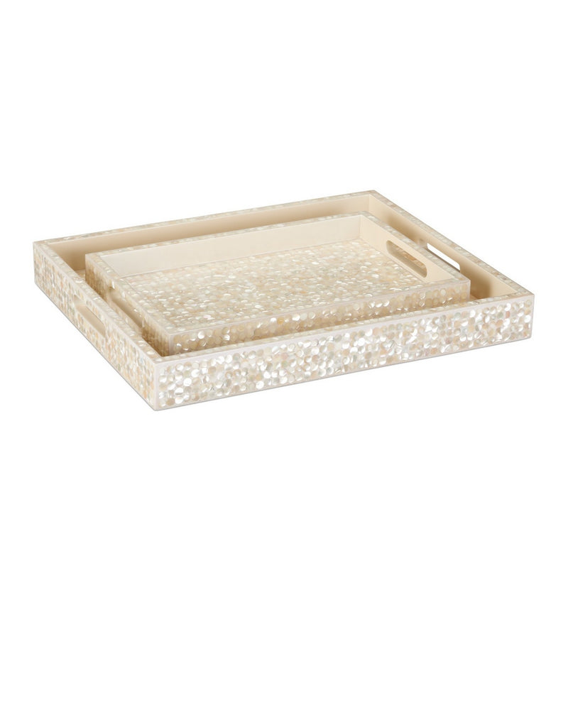 Currey and Company 1200-1020 Tray Set of 2, Natural