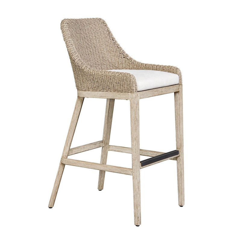 Uttermost 53109 Bar Stool, Mahogany Wood